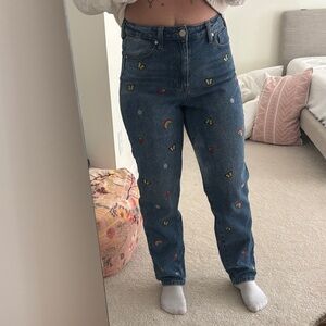 BP Blue Jeans with Colorful Embroidery